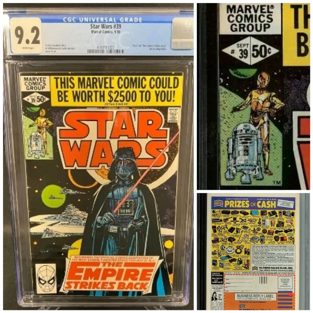 Star Wars CGC 9.2 Graded Comic #39 Dark Vader HIGH GRADE!